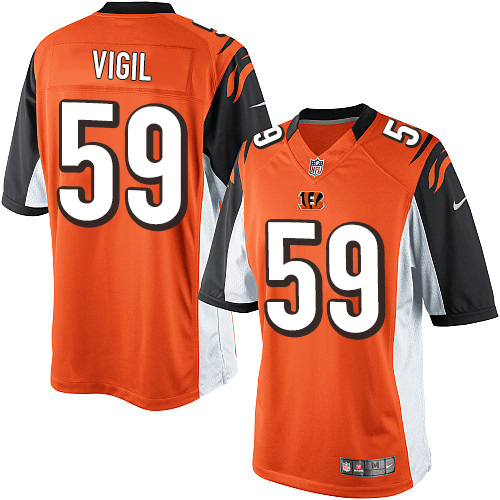 Youth Elite Nick Vigil Nike Jersey Orange Alternate - #59 NFL Cincinnati Bengals
