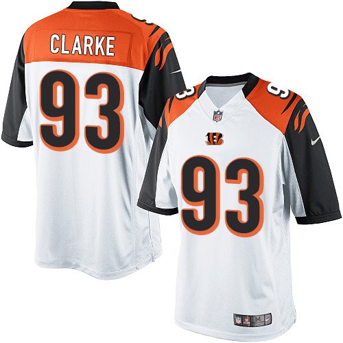 Youth Elite Will Clarke Nike Jersey White Road - #93 NFL Cincinnati Bengals