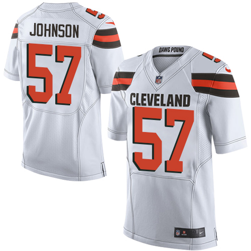 Youth Limited Cam Johnson Nike Jersey White Road - #57 NFL Cleveland Browns