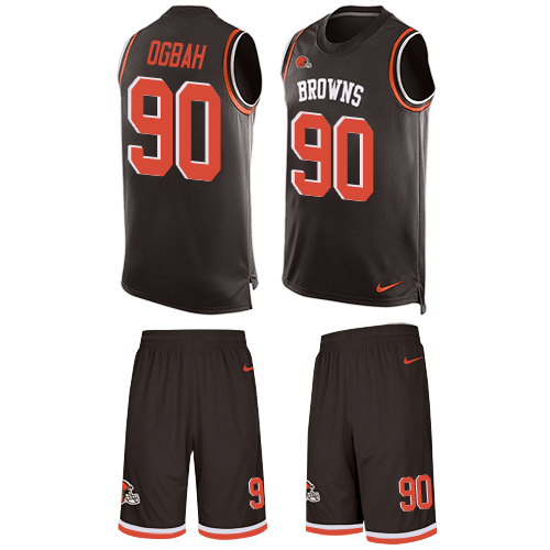 Men's Limited Emmanuel Ogbah Nike Jersey Brown - #90 Tank Top Suit NFL Cleveland Browns