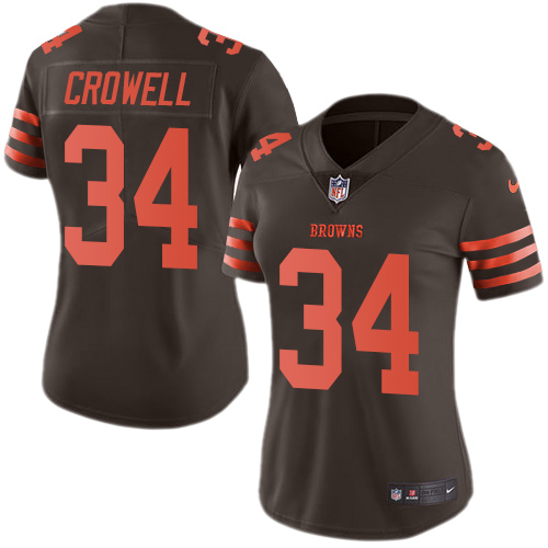 Women's Limited Isaiah Crowell Nike Jersey Brown - #34 Rush NFL Cleveland Browns