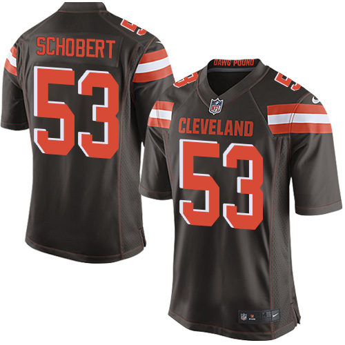 Men's Game Joe Schobert Nike Jersey Brown Home - #53 NFL Cleveland Browns