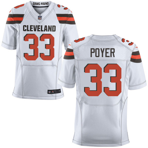 Men's Elite Jordan Poyer Nike Jersey White Road - #33 NFL Cleveland Browns