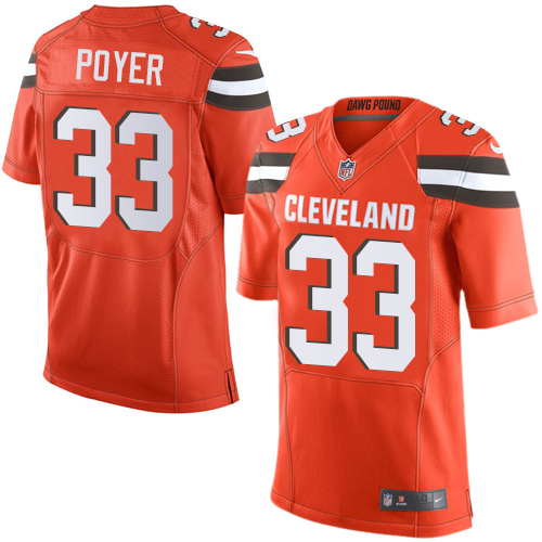 Men's Limited Jordan Poyer Nike Jersey Orange Alternate - #33 NFL Cleveland Browns