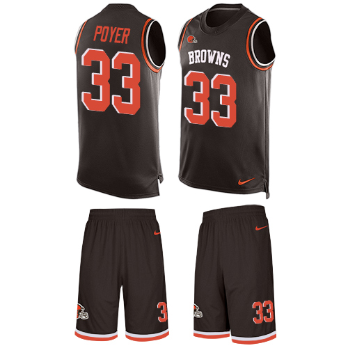 Men's Limited Jordan Poyer Nike Jersey Brown - #33 Tank Top Suit NFL Cleveland Browns