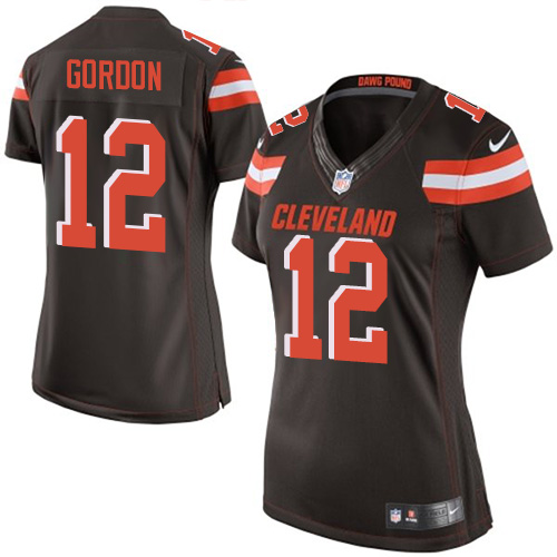 Women's Elite Josh Gordon Nike Jersey Brown Home - #12 NFL Cleveland Browns