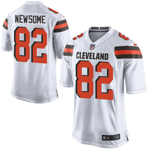 Men's Limited Ozzie Newsome Nike Jersey White Road - #82 NFL Cleveland Browns