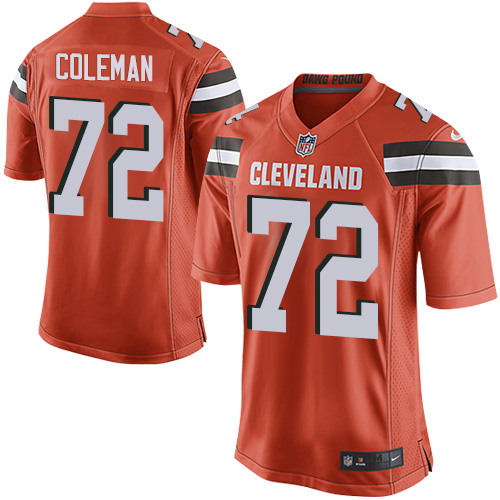 Men's Game Shon Coleman Nike Jersey Orange Alternate - #72 NFL Cleveland Browns
