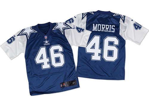 Men's Elite Alfred Morris Nike Jersey Navy/White - #46 Throwback NFL Dallas Cowboys
