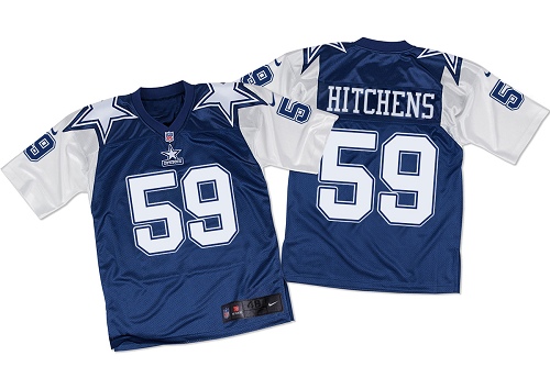 Men's Elite Anthony Hitchens Nike Jersey Navy/White - #59 Throwback NFL Dallas Cowboys