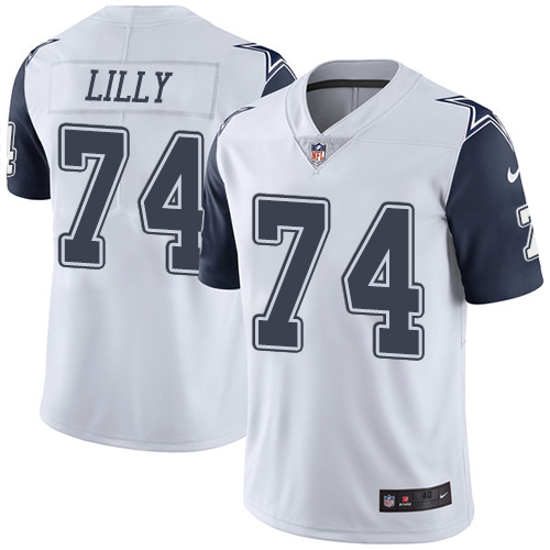 Men's Elite Bob Lilly Nike Jersey White - #74 Rush NFL Dallas Cowboys