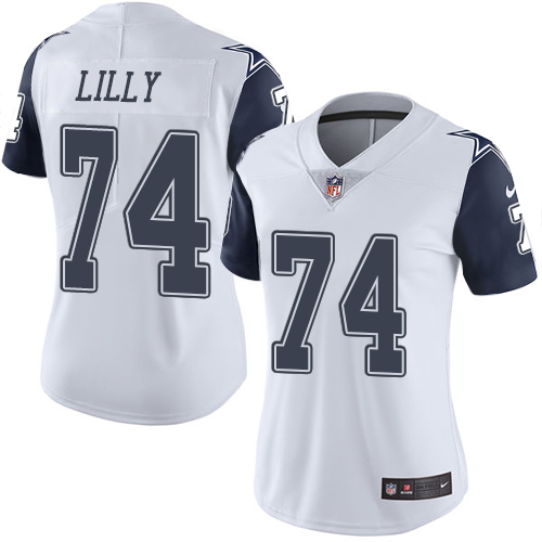 Women's Limited Bob Lilly Nike Jersey White - #74 Rush NFL Dallas Cowboys