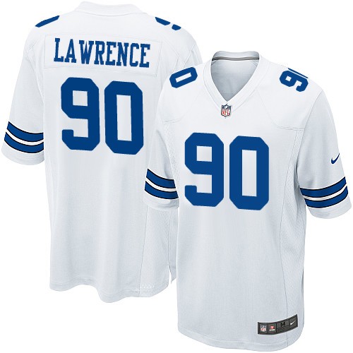 Men's Game Demarcus Lawrence Nike Jersey White Road - #90 NFL Dallas Cowboys