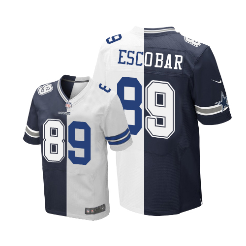 Men's Limited Gavin Escobar Nike Jersey Navy Blue/White - #89 Split Fashion NFL Dallas Cowboys