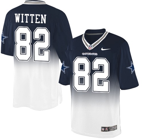 Men's Elite Jason Witten Nike Jersey Navy/White - #82 Fadeaway NFL Dallas Cowboys