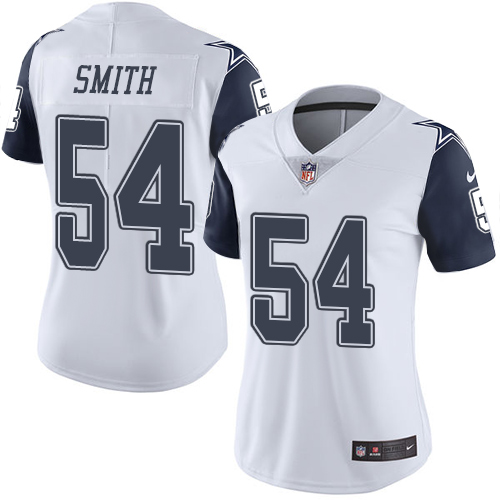 Women's Limited Jaylon Smith Nike Jersey White - #54 Rush NFL Dallas Cowboys