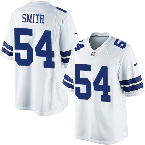Men's Limited Jaylon Smith Nike Jersey White Road - #54 NFL Dallas Cowboys