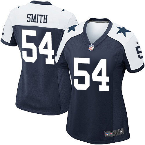 Women's Game Jaylon Smith Nike Jersey Navy Blue Alternate - #54 Throwback NFL Dallas Cowboys