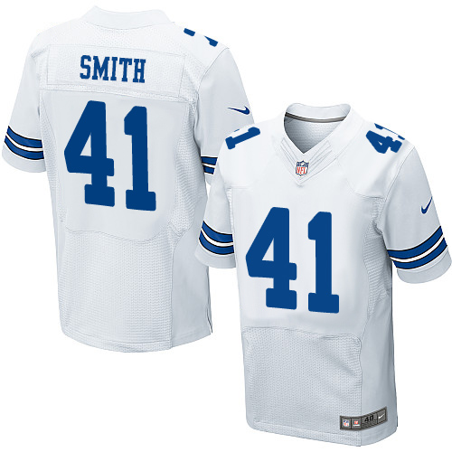 Men's Elite Keith Smith Nike Jersey White Road - #41 NFL Dallas Cowboys