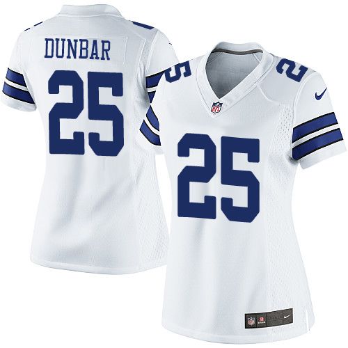 Women's Limited Lance Dunbar Nike Jersey White Road - #25 NFL Dallas Cowboys