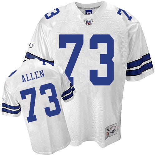 Men's Replica Larry Allen Reebok Jersey White - #73 Legend Throwback NFL Dallas Cowboys