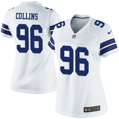 Women's Limited Maliek Collins Nike Jersey White Road - #96 NFL Dallas Cowboys