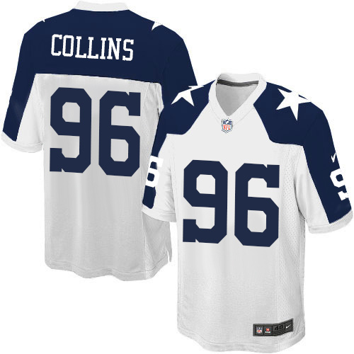 Men's Game Maliek Collins Nike Jersey White Alternate - #96 Throwback NFL Dallas Cowboys