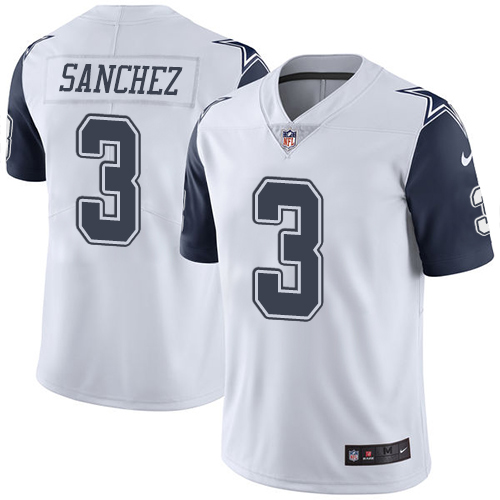 Youth Limited Mark Sanchez Nike Jersey White - #3 Rush NFL Dallas Cowboys