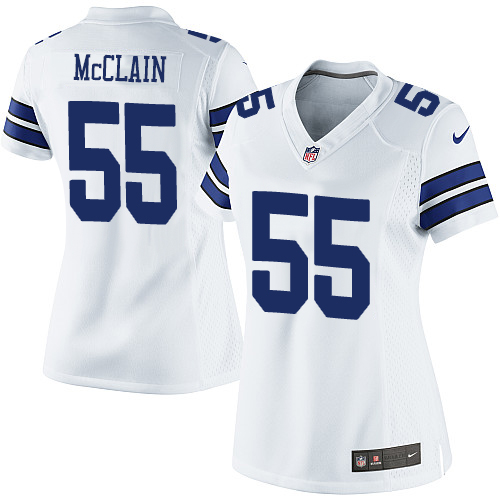 Women's Limited Rolando McClain Nike Jersey White Road - #55 NFL Dallas Cowboys