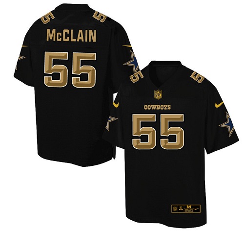 Men's Elite Rolando McClain Nike Jersey Black - #55 Pro Line Gold Collection NFL Dallas Cowboys