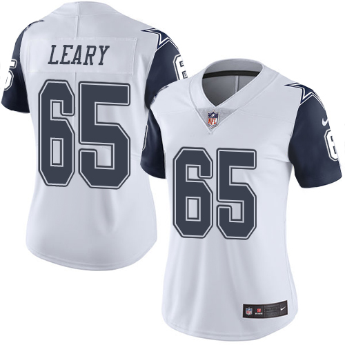 Women's Limited Ronald Leary Nike Jersey White - #65 Rush NFL Dallas Cowboys