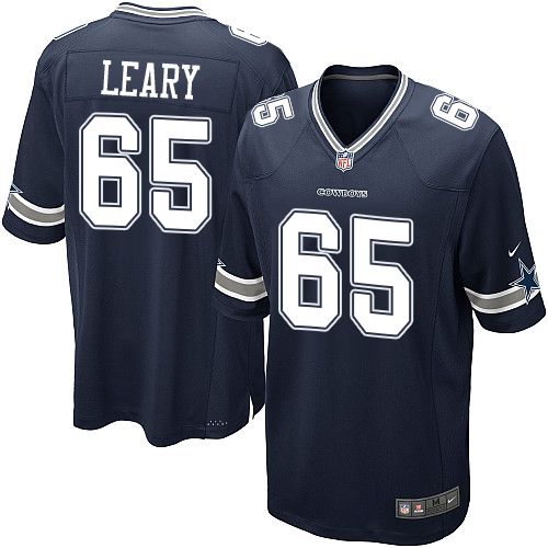 Men's Game Ronald Leary Nike Jersey Navy Blue Home - #65 NFL Dallas Cowboys