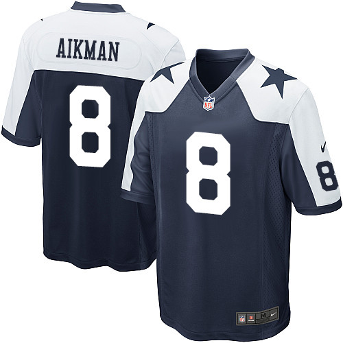 Youth Elite Troy Aikman Nike Jersey Navy Blue Alternate - #8 Throwback NFL Dallas Cowboys