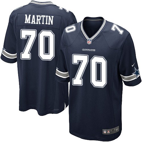 Men's Game Zack Martin Nike Jersey Navy Blue Home - #70 NFL Dallas Cowboys