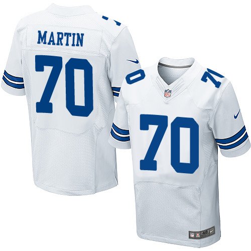 Men's Elite Zack Martin Nike Jersey White Road - #70 NFL Dallas Cowboys