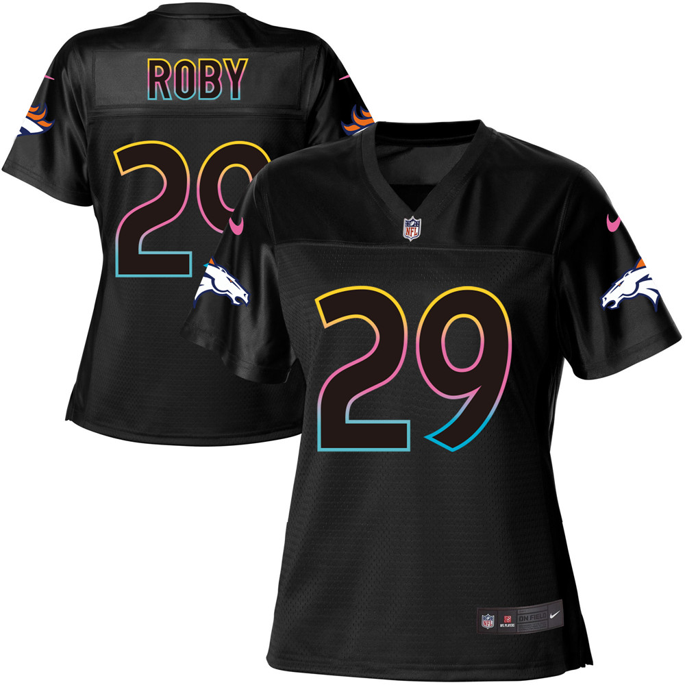 Women's Game Bradley Roby Nike Jersey Black - #29 Fashion NFL Denver Broncos