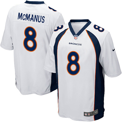 Men's Game Brandon McManus Nike Jersey White Road - #8 NFL Denver Broncos