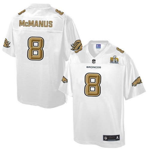 Men's Game Brandon McManus Super Bowl 50 Bound Nike Jersey White - #8 Pro Line Fashion NFL Denver Broncos