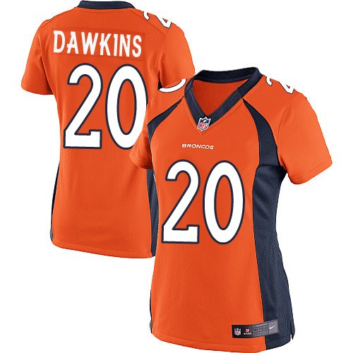 Women's Limited Brian Dawkins Nike Jersey Orange Home - #20 NFL Denver Broncos