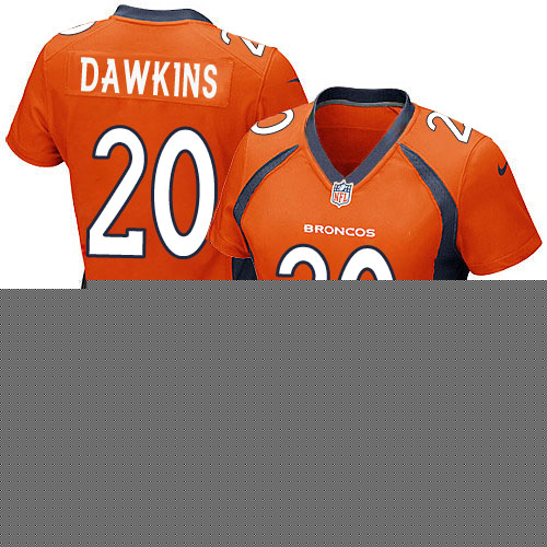 Women's Game Brian Dawkins Nike Jersey Orange Home - #20 NFL Denver Broncos