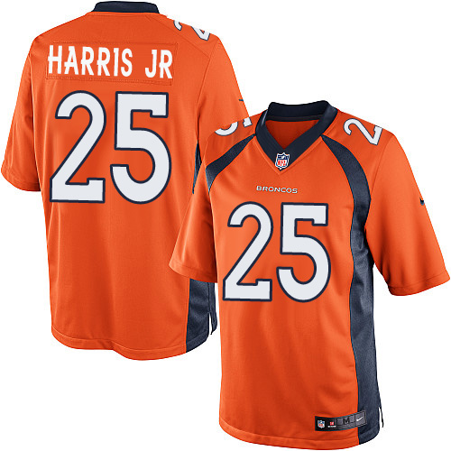 Men's Limited Chris Harris Jr Nike Jersey Orange Home - #25 NFL Denver Broncos