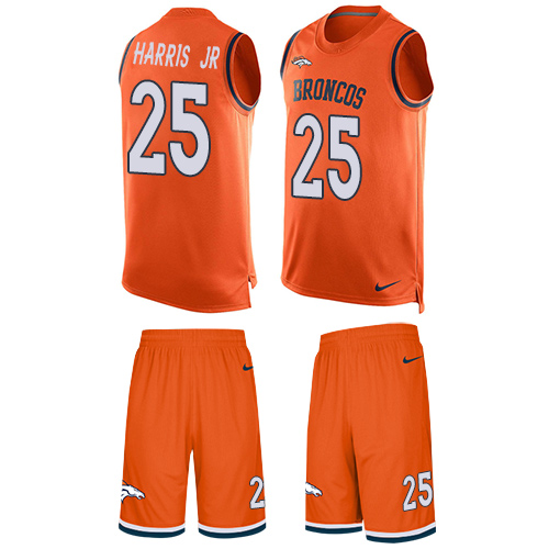 Men's Limited Chris Harris Jr Nike Jersey Orange - #25 Tank Top Suit NFL Denver Broncos