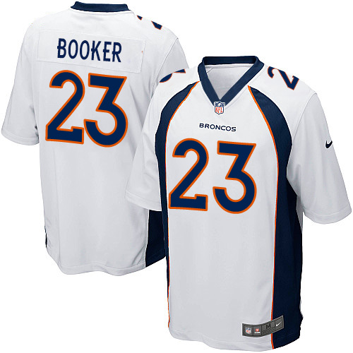 Men's Game Devontae Booker Nike Jersey White Road - #23 NFL Denver Broncos
