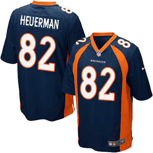 Youth Game Jeff Heuerman Nike Jersey Navy Blue Alternate - #82 NFL Denver Broncos