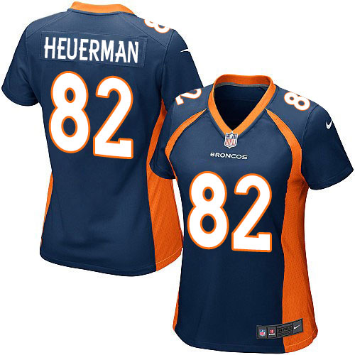 Women's Game Jeff Heuerman Nike Jersey Navy Blue Alternate - #82 NFL Denver Broncos