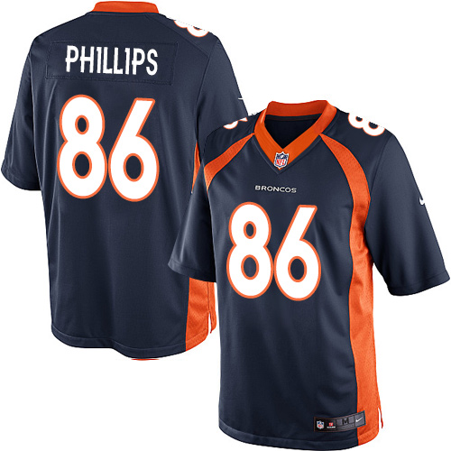 Youth Limited John Phillips Nike Jersey Navy Blue Alternate - #86 NFL Denver Broncos