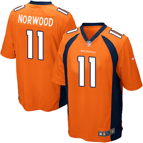 Youth Game Jordan Norwood Nike Jersey Orange Home - #11 NFL Denver Broncos