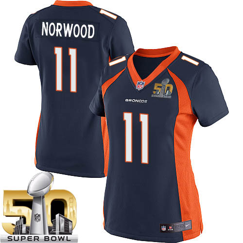 Women's Elite Jordan Norwood Super Bowl L Nike Jersey Navy Blue Alternate - #11 NFL Denver Broncos