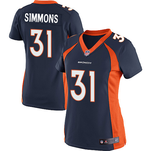 Women's Elite Justin Simmons Nike Jersey Navy Blue Alternate - #31 NFL Denver Broncos