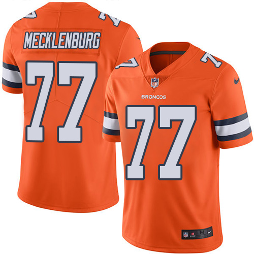 Youth Limited Karl Mecklenburg Nike Jersey Orange - #77 Rush NFL Denver Broncos